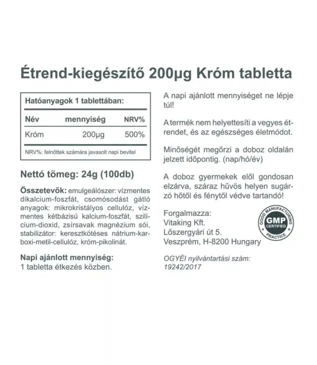 Vitaking Chromium 200 mcg 2