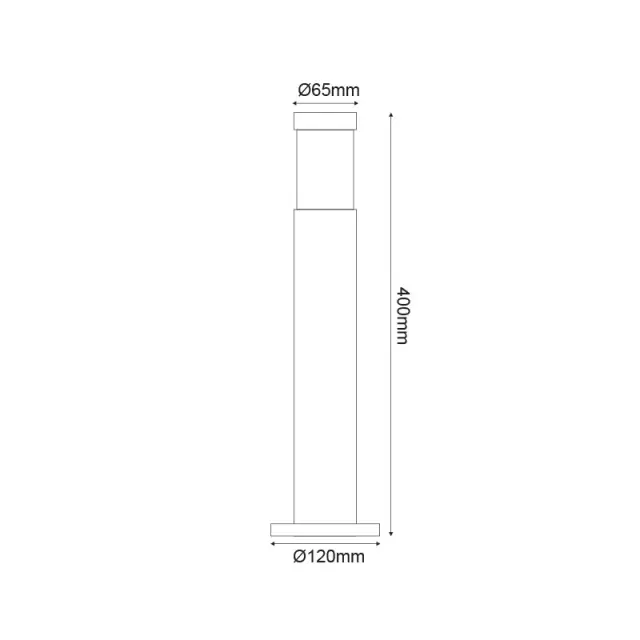 ΚΟΛΩΝΑΚΙ No1032 ΑΛΟΥΜΙΝ. 40CM E27 ΓΚΡΙ RaL7016M / HI1032400GDS 2