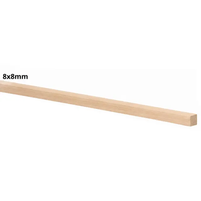 Ξύλο Μπάλσα Ράβδος Τετράγωνη 8x8mm - 100cm - 1τεμ (Εύθραυστο-Παραλαβή απ'το Κατάστημα)