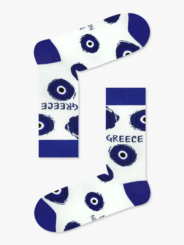 Κάλτσα Βαμβακερή με Σχέδια Eyes Greece NODO - ONE SIZE