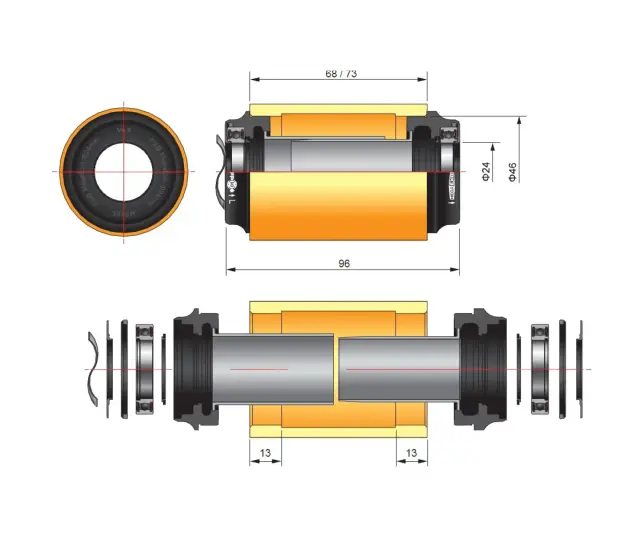 ΜΕΣΑΙΑ ΤΡΙΒΗ FSA MTB MEGAEXO 24MM PF30-46 68/73MM CFMM3 2