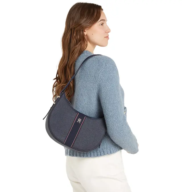 Τσαντάκι TOMMY HILFIGER TH Pebble Grain Hobo 16899 Μπλε 2
