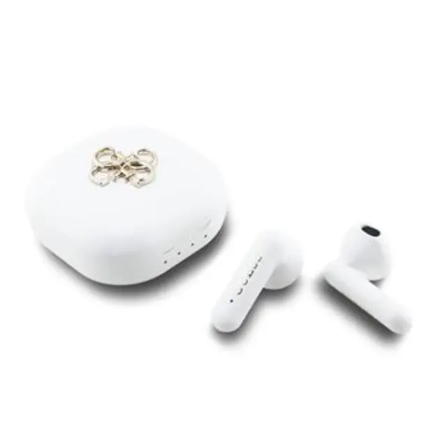 Guess 4G Metal Logo TWS Wireless Earphones White