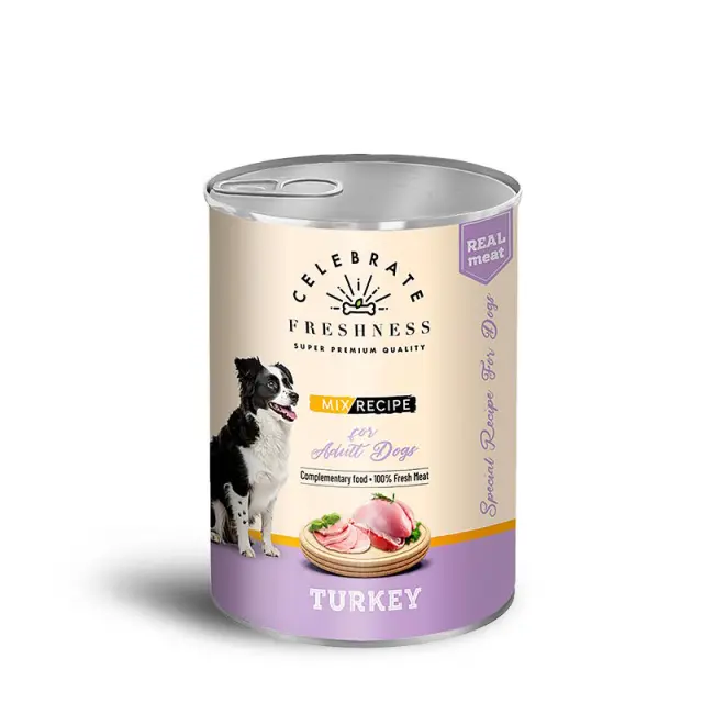 Celebrate Freshness Υγρή Τροφή Σκύλου Adult Real Meat με Γαλοπούλα σε Ζελέ 400gr Μονόχρωμο