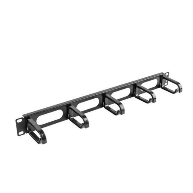 Lanberg 19" Cable Management Panel 5 Rings Type B 1U Black (AK-1205-B)