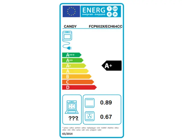 Σετ εντοιχιζόμενος φούρνος Candy FCP602X με χωρητικότητα 65L, ενεργειακή κλάση Α+ και κεραμική εστία Candy CH64CCB με 4 ζώνες μαγειρέματοςFCP602X-CH64CCB