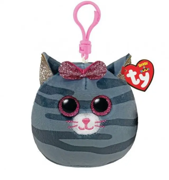 TY Squishy Beanies Kiki Χνουδωτό Κλιπ Γατούλα Γκρι (1607-39565) Γκρι