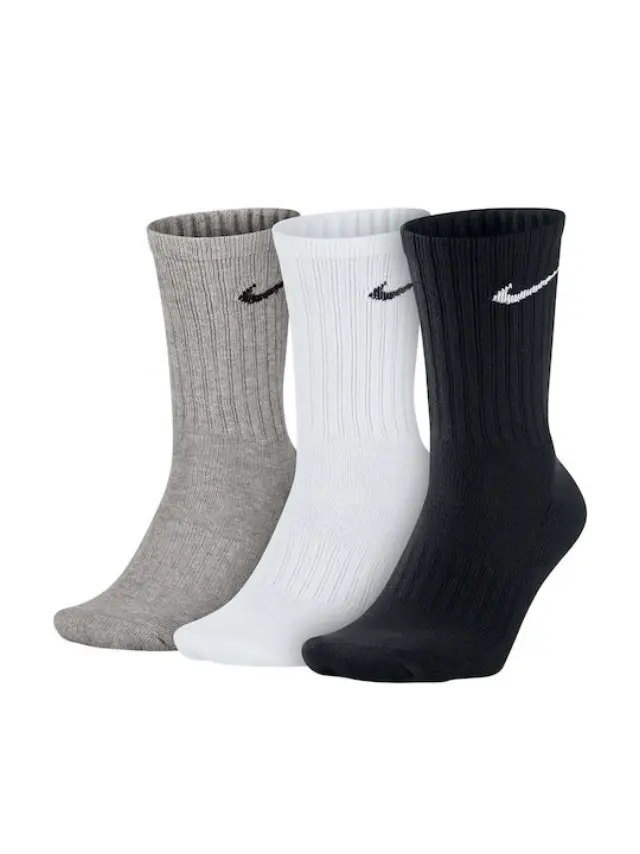 Nike CREW Αθλητικές Κάλτσες Χοντρες Πολύχρωμες 3 Ζεύγη - 38-42
