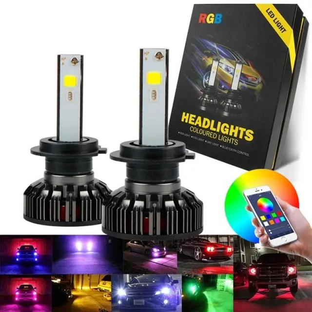 Led Rgb H4 φώτα αυτοκινήτου- Headlights colouted lights 60w