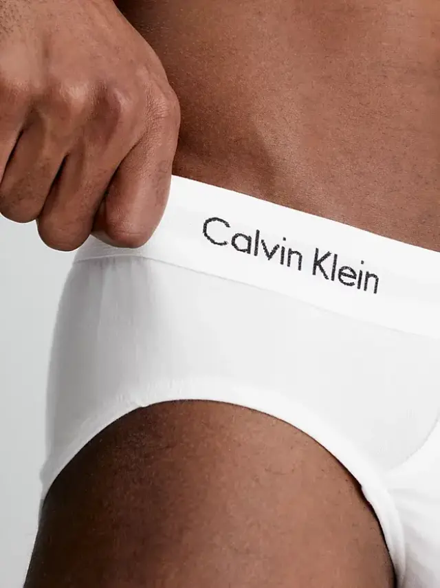 Calvin Klein - Ανδρικά Σλιπ Hip Brief 3Pack 0000U2661G-100 Λευκό - S 3