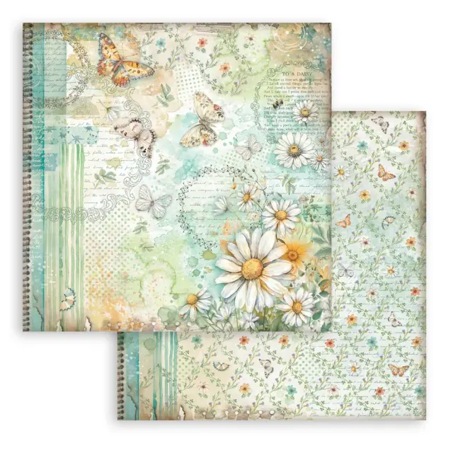 Χαρτιά scrapbooking 10τεμ, 20.3×20.3cm Stamperia, Daisy Art 3