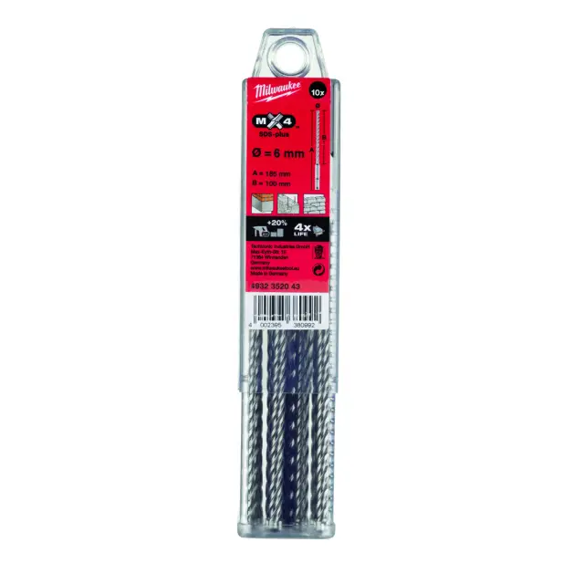 Milwaukee 4932352043 - ΤΡΥΠΑΝΙΑ SDS PLUS SET 10τμχ 6x160 4ΚΟΠΩΝ MW 2