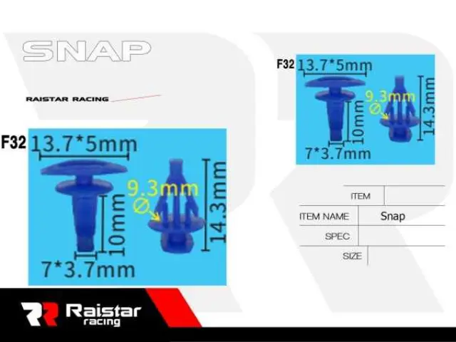 Σετ συνδετήρες αυτοκινήτου - 10pcs - R-F16101-08 - 180867 2