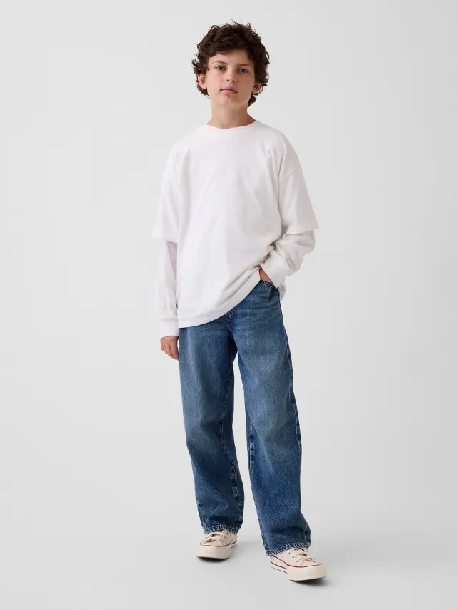 Παιδικό Τζιν Παντελόνι Baggy Γραμμής Medium wash