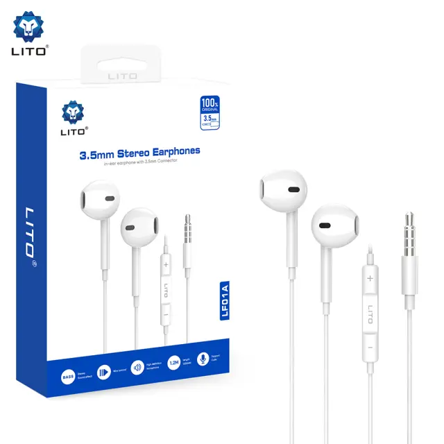 Lito® LF01A Half In-Ear Ενσύρματα Ακουστικά με Jack 3.5mm- Black 2