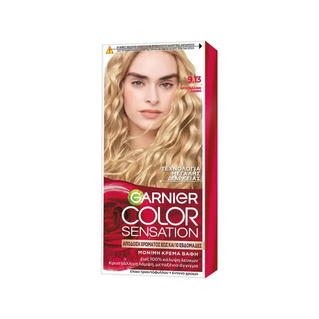 Garnier Color Sensation Μόνιμη Βαφή Μαλλιών Κρέμα Για Έντονο Χρώμα 40ml | Απόχρωση Νο 9.13
