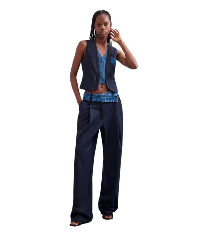 Desigual - Γυναικείο Υφασμάτινο Παντελόνι Laila 26WWPW05-5000 Μπλε Σκούρο 2