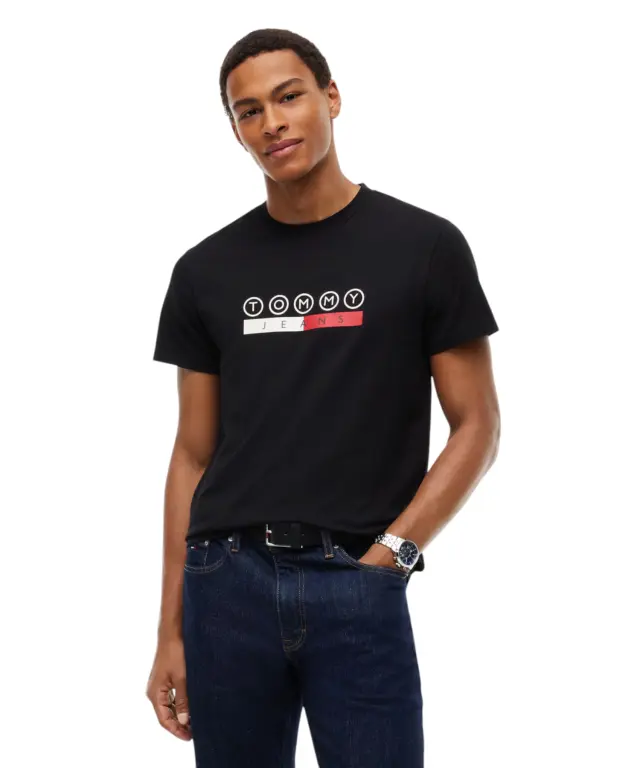 Tommy Hilfiger - Ανδρικό T-shirt Dna Play Slim Fit DM0DM23715-BDS Μαύρο 2