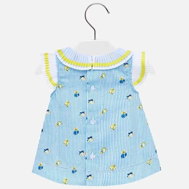 Baby 6 μηνών έως 4 ετών Πουκαμίσα γιακάς πλισέ μπλε - 12M 3