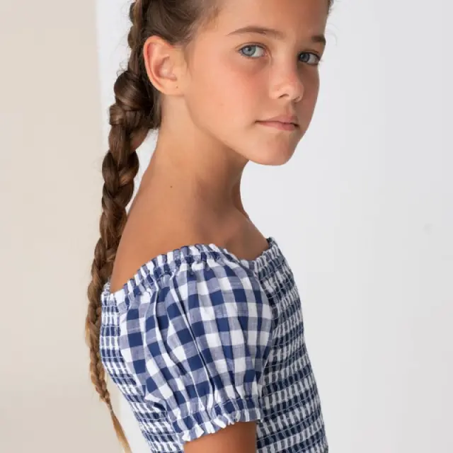 Junior 10 έως 18 ετών Πουκαμίσα καρό Indigo