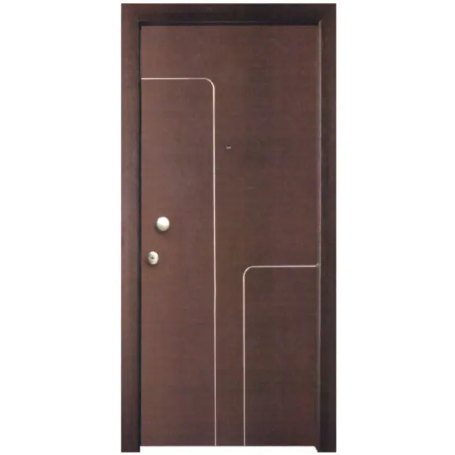 Θωρακισμένη πόρτα Wenge με inox / KP111 2