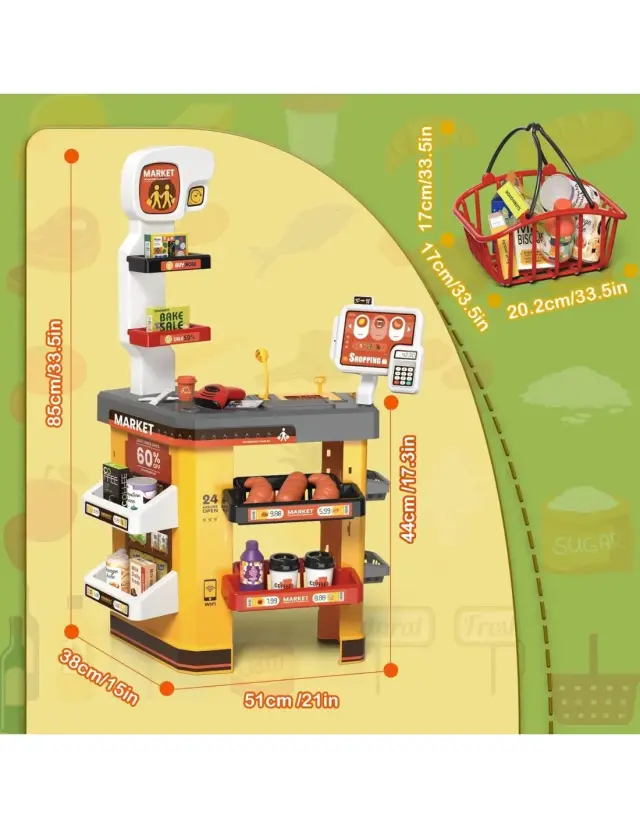 Woopie Διαδραστικό Παιδικό Super Market με Ταμείο & Αξεσουάρ 3
