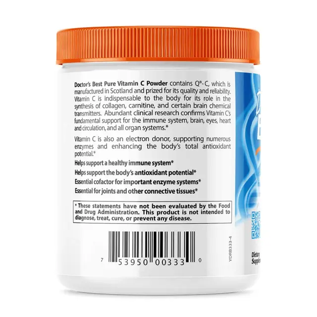 Doctor's Best Pure Vitamin C Powder With Quali-C 3