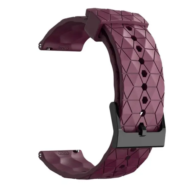 Λουράκι Σιλικόνης Football Pattern Fits all 22mm - Wine Red OEM 2