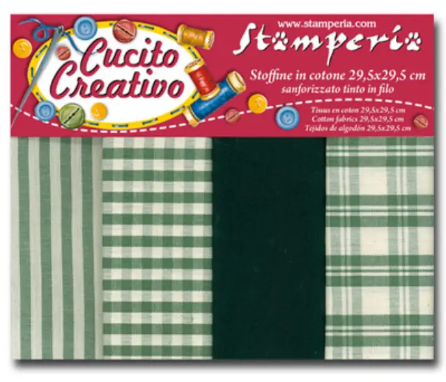 Σετ 4 Βαμβακερά Υφάσματα Green 29.5x29.5cm