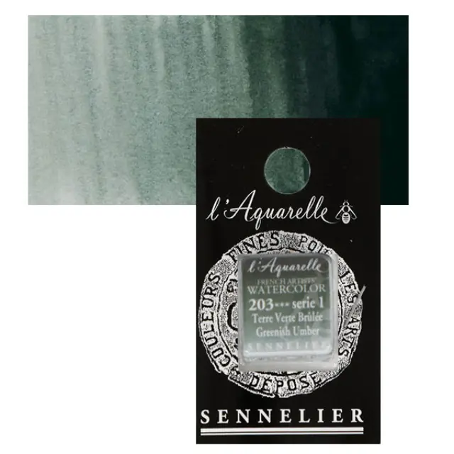 Χρώμα Ακουαρέλας Sennelier l Aquarelle Half Pan - 203 Greenish Umber