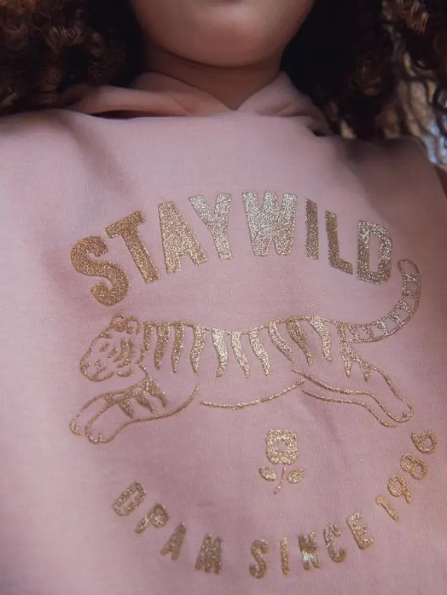 Παιδικό Φούτερ για Κορίτσια Stay Wild ΡΟΖ 3
