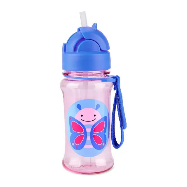 Skip Hop Zoo Tritan Παγούρι με Καλαμάκι 355ml Butterfly Pink 2