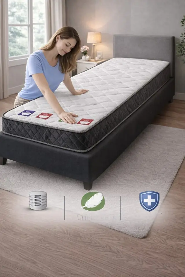 Stewehome Ορθοπεδικό στρώμα με επιφάνεια από τρίχες κουνελιού για υγιεινή Λευκό 190x90x24 cm 2