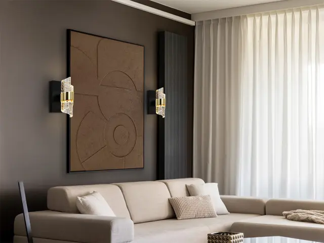 Iliada 631851 – Επιτοίχιο LED Φωτιστικό Μαύρο/Χρυσό 7W 3000K Μαύρο 3