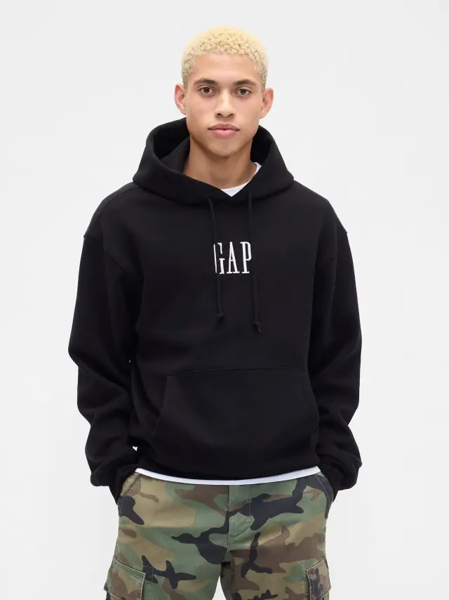 Ανδρικό Φούτερ Vintage Soft Oversized με Gap Mini-Logo true black