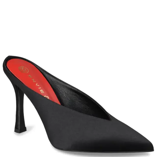 Envie γυναικεία ψηλοτάκουνα σατέν mules E02-24750-1 2