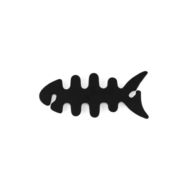 Fish Shaped Headphone Cable Wrap Black