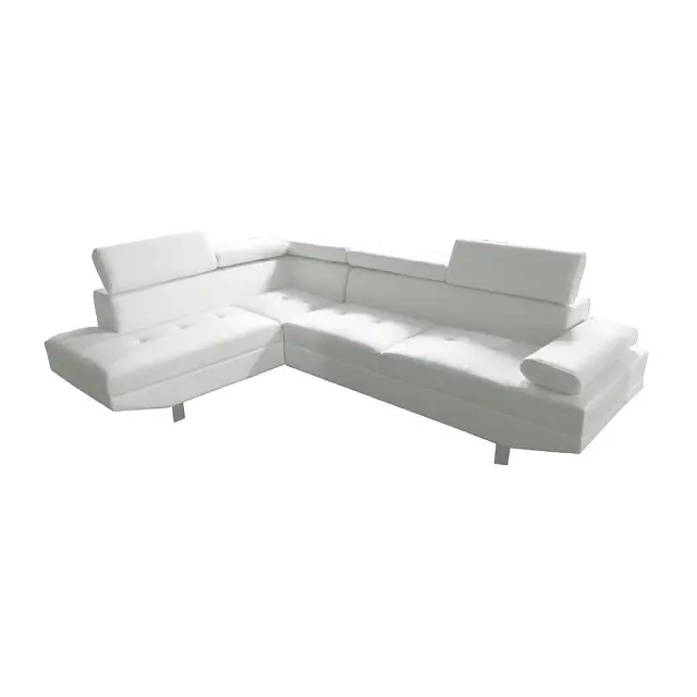 Καναπές Γωνιακός SECTOR Δεξιά Γωνία Λευκό PU 265x191x82cm Υ82cm