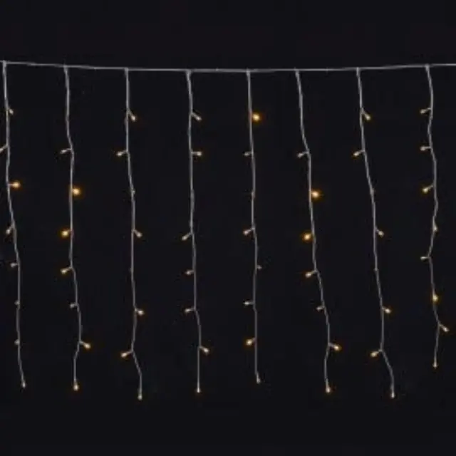 480 LED κουρτίνα επεκτεινόμενη διαφανό καλώδιο, θερμό λευκό
