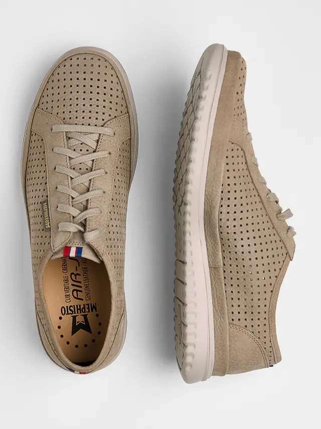Mephisto Sneakers Ανδρικό δέρμα Nubuck Μπεζ MEP/TOM PERF SAND 3