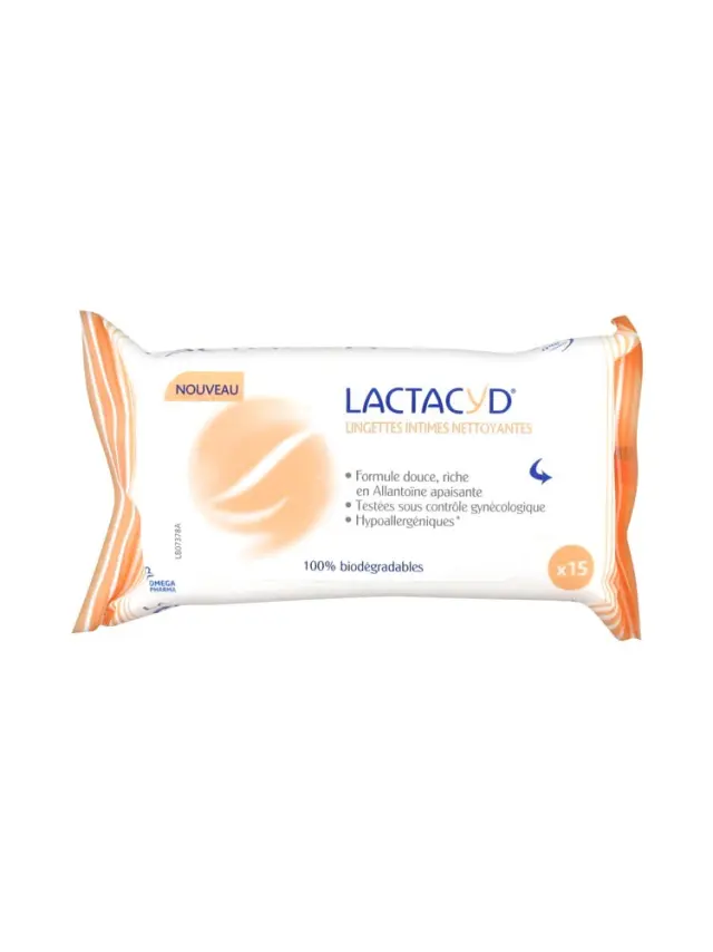 LACTACYD Intimate Wipes Υγρά Μαντηλάκια Καθαρισμού Ευαίσθητης Περιοχής 15 Τεμάχια