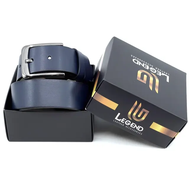 Μπλε Ζώνη P.U. Leather 4 cm - 135cm 3