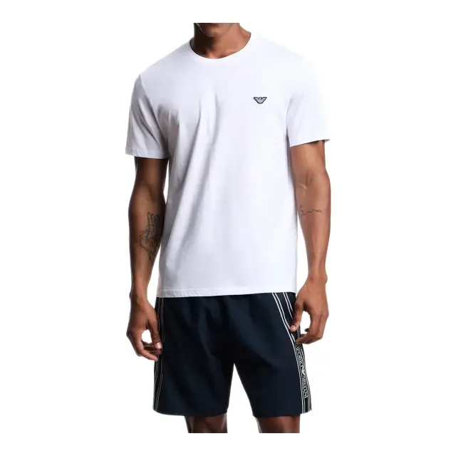 Emporio Armani Ανδρικό T-Shirt Bold Logo Beachwear In Jersey, Χρώμα Λευκό