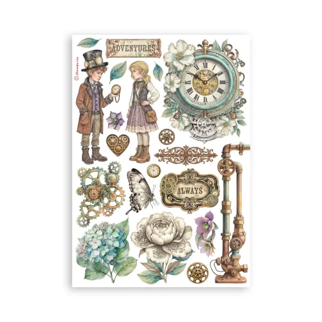 Αυτοκόλλητα Washi pad A5, 8 φύλλα, Gardens of Time 3