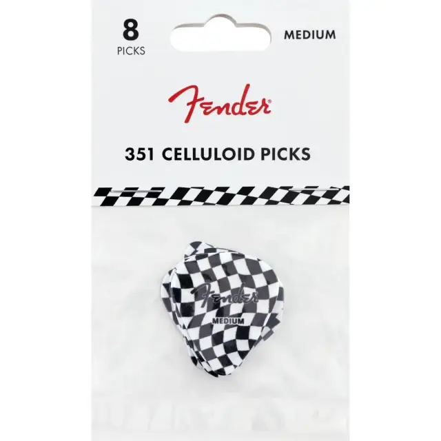 Fender 351 Celluloid Πένες Checkerboard Medium (Πακέτο 8 τμχ)