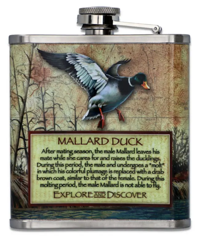 Hip Flask Φλασκί Ποτού Art Σχεδιο Αγριόπαπια - 210ml 2