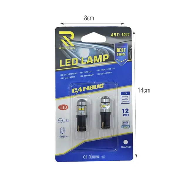 Rchang Λάμπα αυτοκινήτου 12V T10 6500K ART:1011 - Auto Car LED Lamp 0111763 2