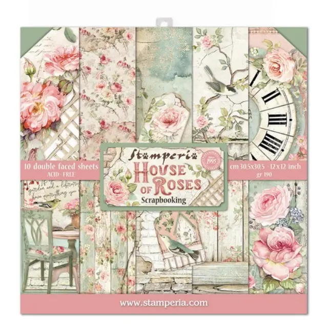 Χαρτιά scrapbooking 10τεμ, House of Roses