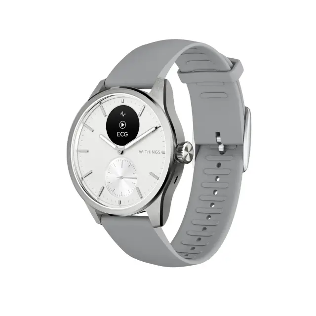 WITHINGS Scanwatch 2 42mm με Ηλεκτροκαρδιογράφημα, Καρδιακό Παλμό + Οξύμετρο White