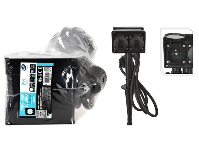 Πολύμπριζο Κήπου Fx Control 4 υποδοχές schuko, Kαλώδιο 1.5m, Mαύρο K15100070